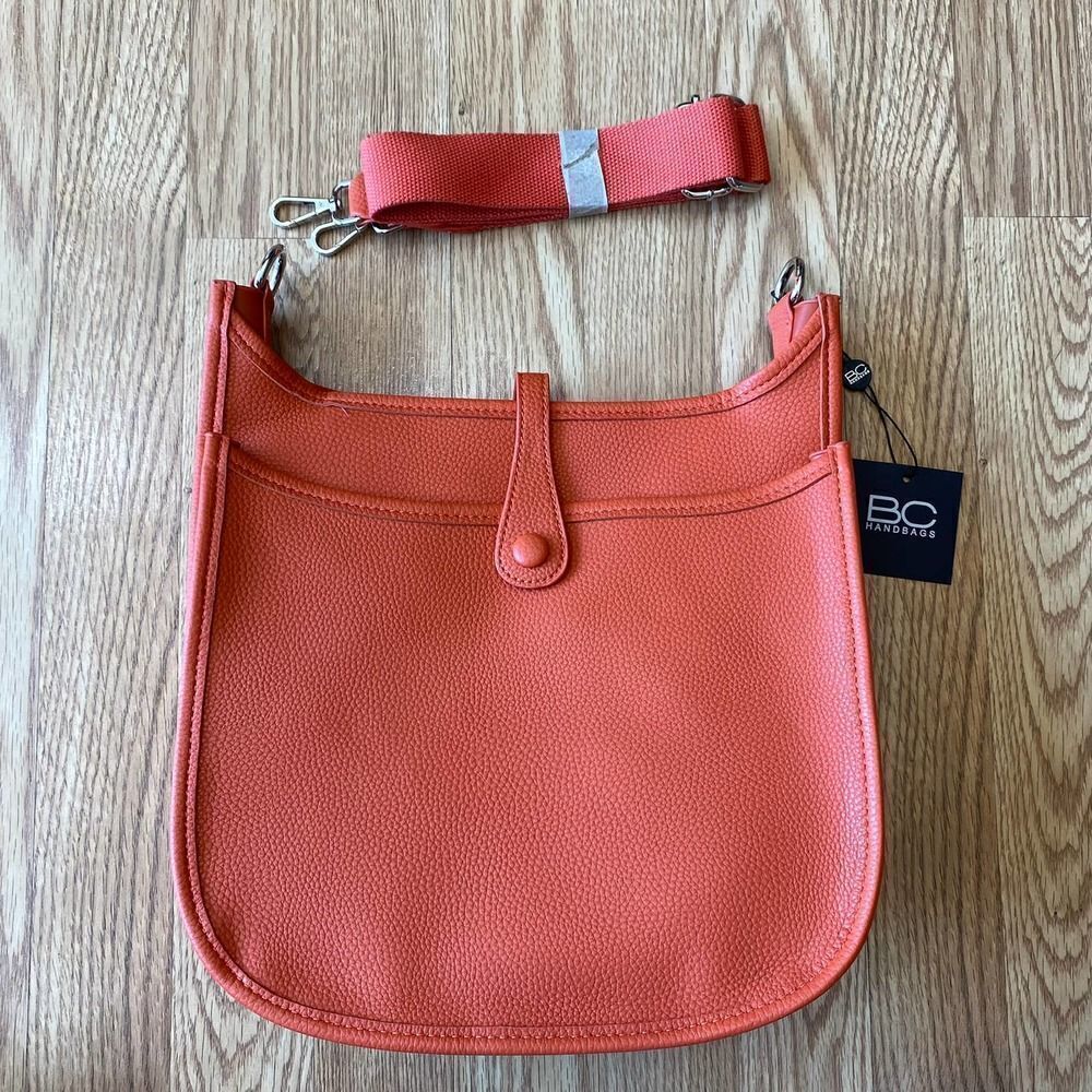 BC Handbags 2 Pocket Purse Crossbody Orange 2303